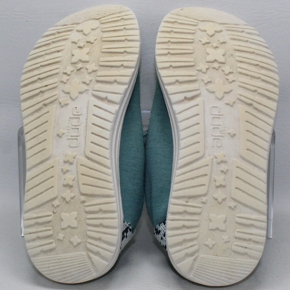 Hey Dude Wendy Stretch Fleece Sea Blue Slip On Loafers Shoes Womens‎ 6